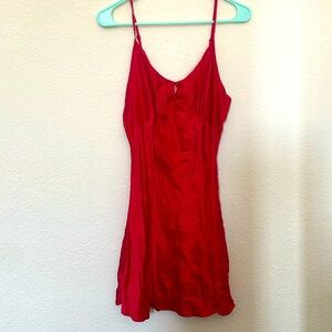 Red Victoria’s Secret Silk Nightdress Slip Medium